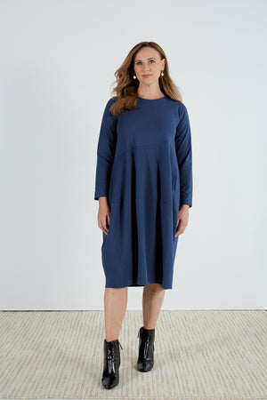 LONG SLEEVE DIAGONAL SEAM DRESS