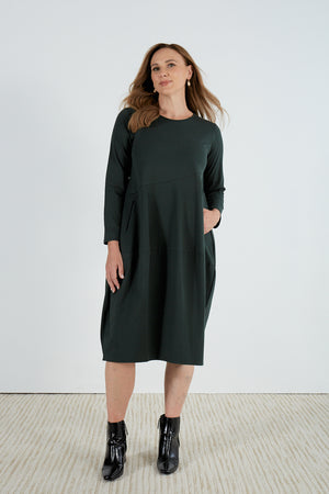 LONG SLEEVE DIAGONAL SEAM DRESS