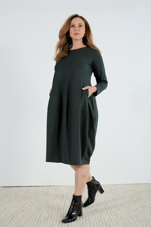 LONG SLEEVE DIAGONAL SEAM DRESS
