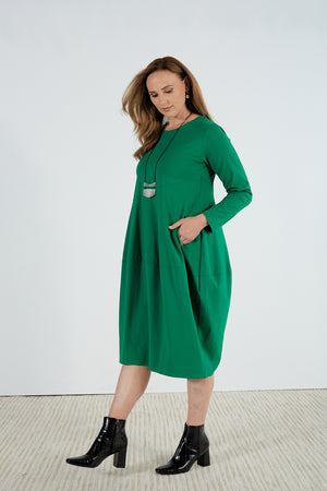 LONG SLEEVE DIAGONAL SEAM DRESS