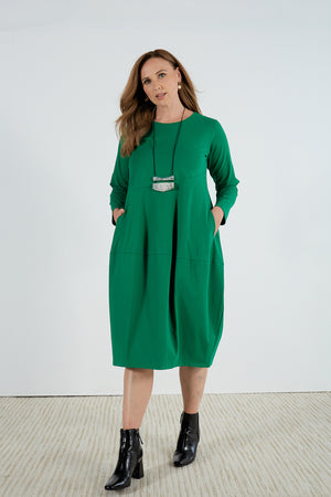 LONG SLEEVE DIAGONAL SEAM DRESS