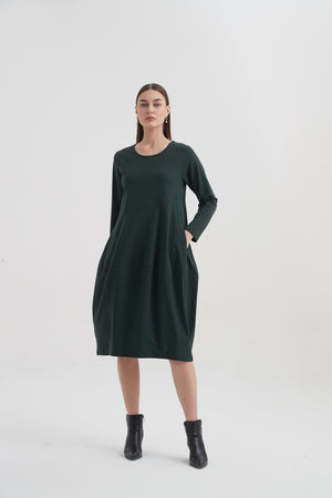 LONG SLEEVE DIAGONAL SEAM DRESS