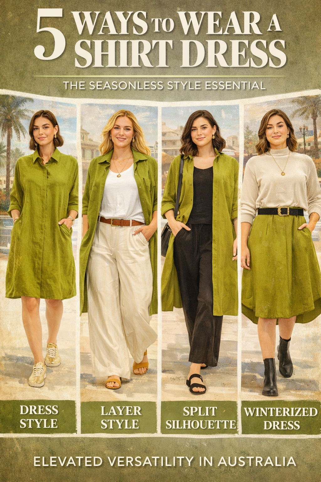 Five Ways to Wear a Shirt Dress by TIRELLI