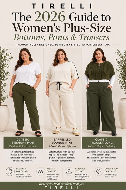TIRELLI 2026 Trends for Plus Size Women's Pants, Bottoms and Trousers