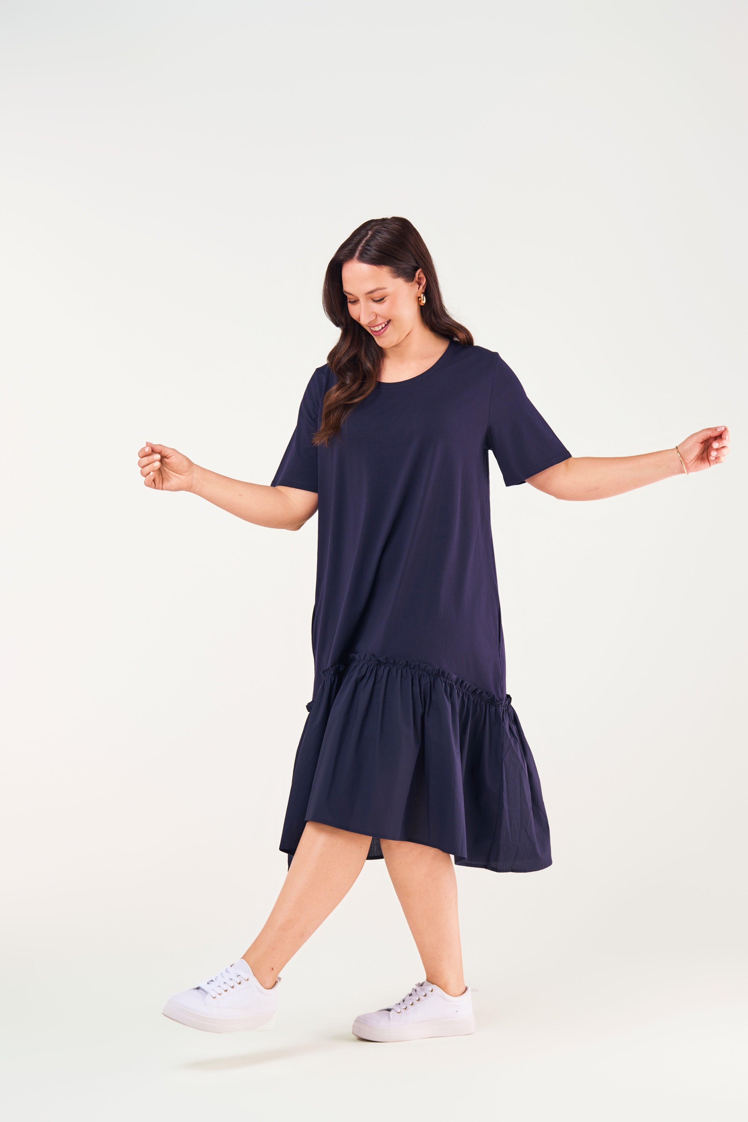 Frill hem on sale t shirt dress