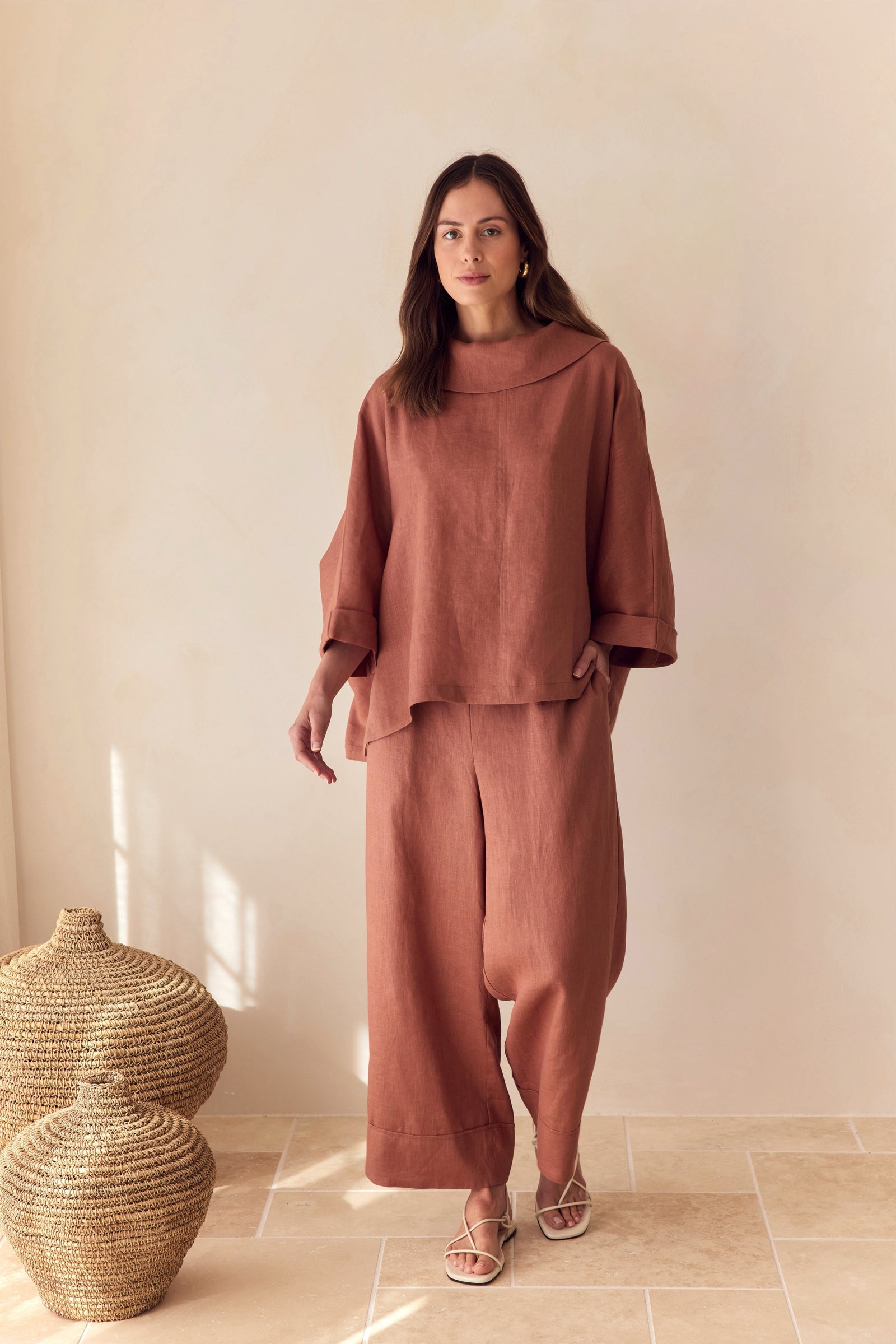 FUNNEL NECK BOXY TOP