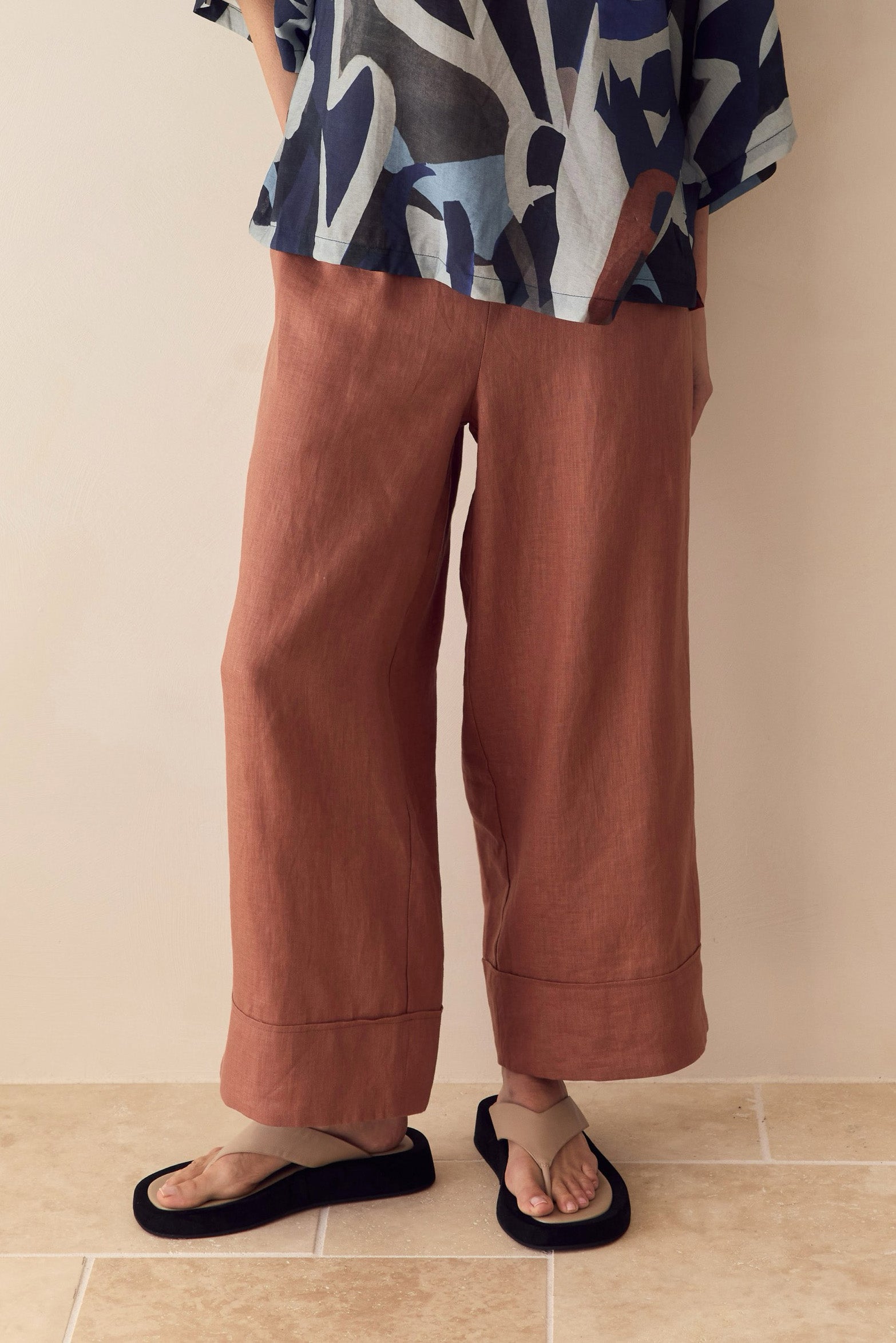 WIDE LEG LINEN PANT