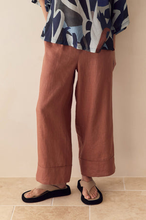 WIDE LEG LINEN PANT