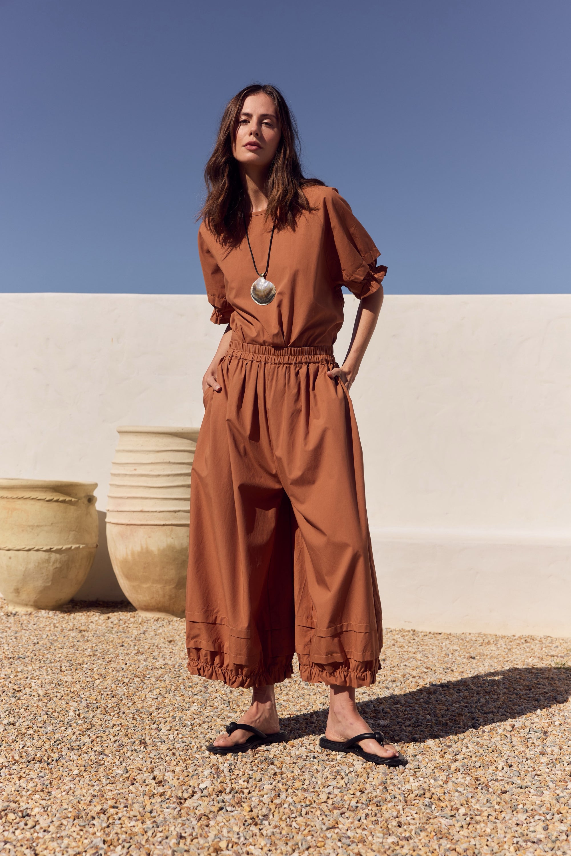 [PRE-ORDER] RUFFLE SLEEVE LYOCELL TOP