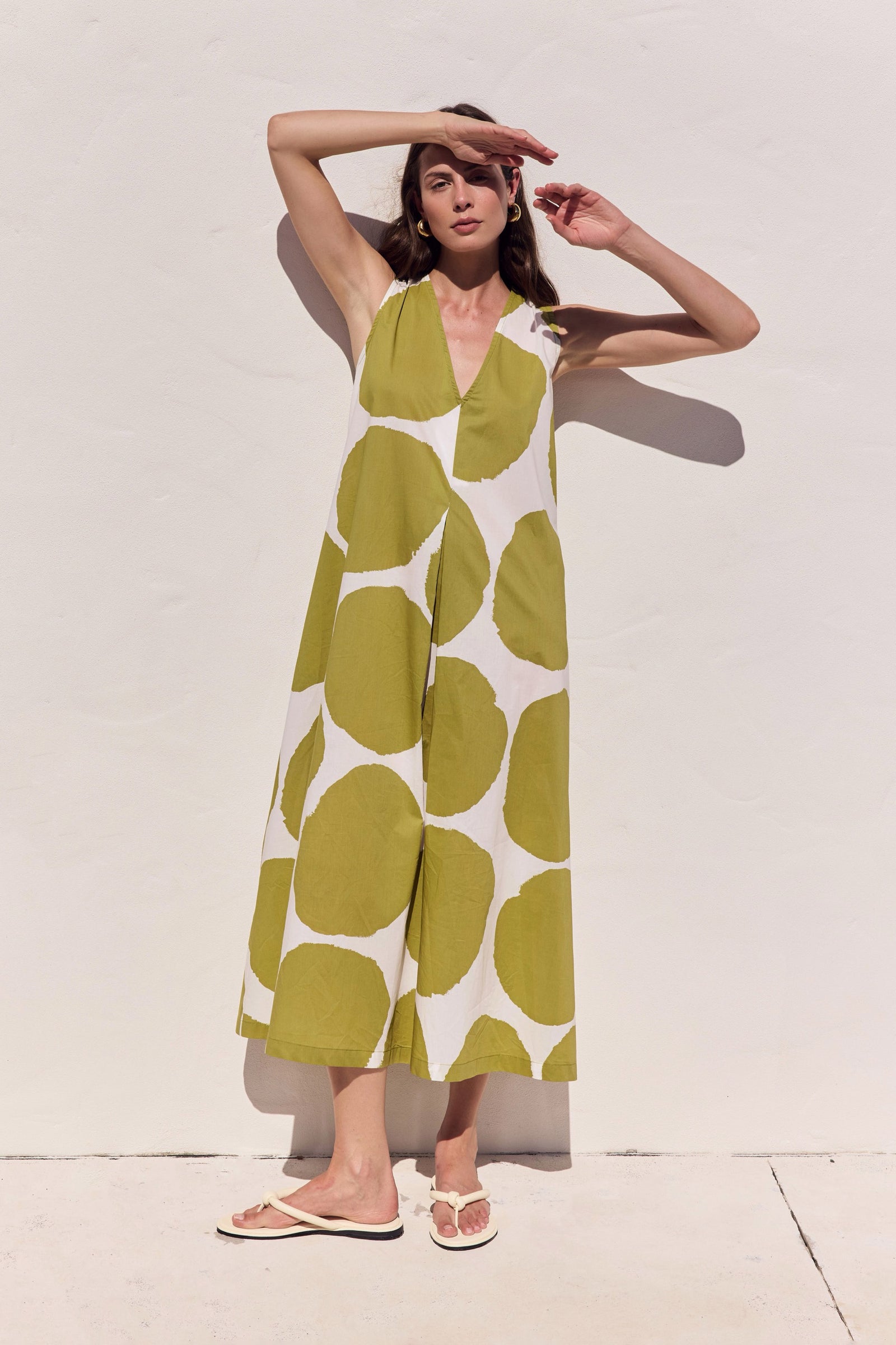 INVERTED PLEAT POPLIN DRESS