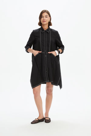 HANDKERCHIEF HEM CONTRAST SHIRT
