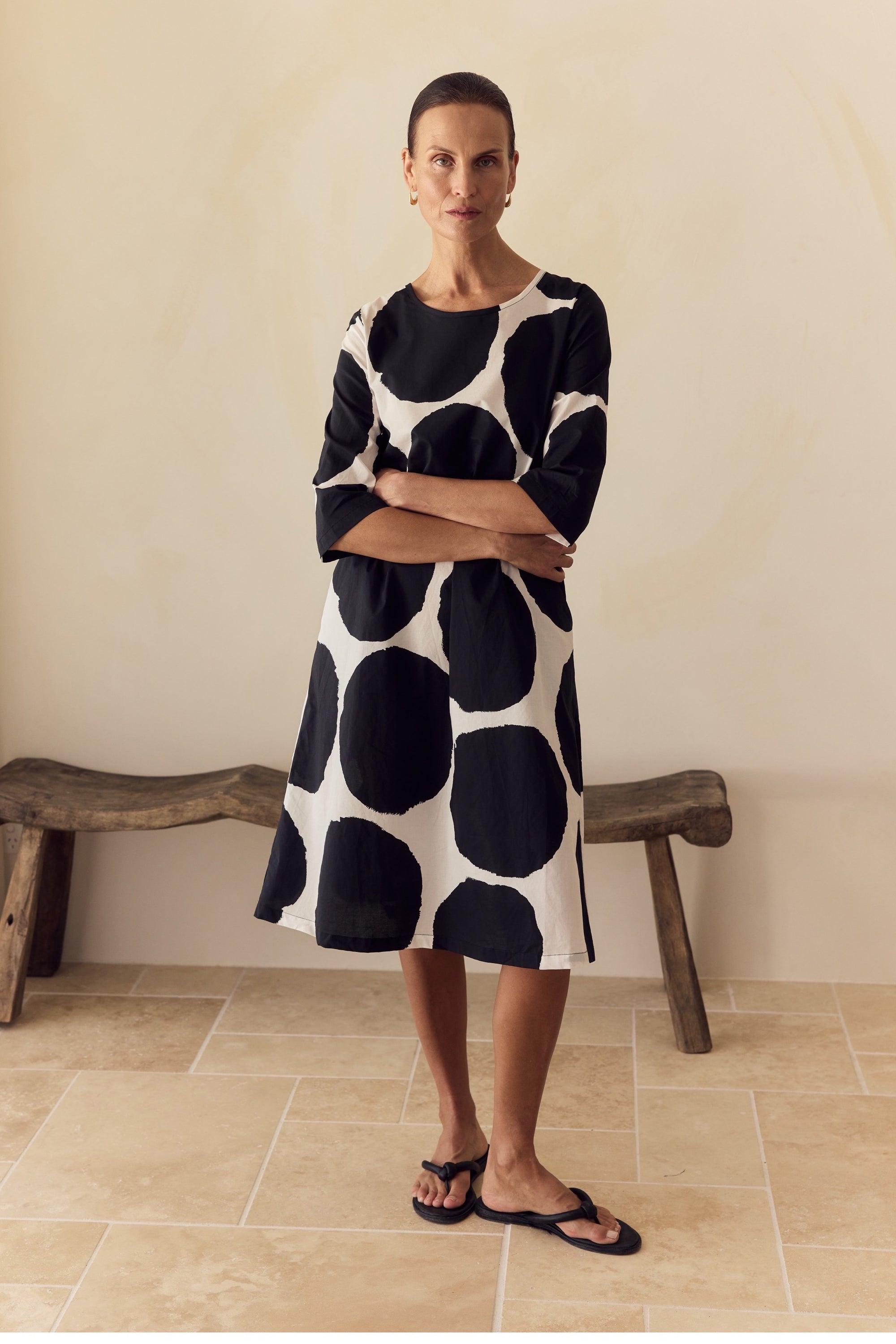 CURVE SEAM POPLIN DRESS