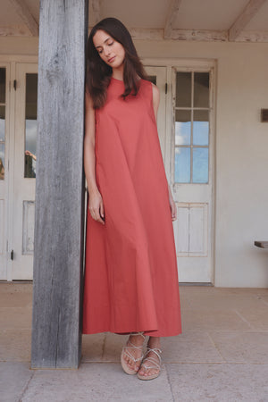 ELASTIC DETAIL A-LINE DRESS