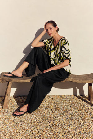 BISHOP SLEEVE SWIRL TOP