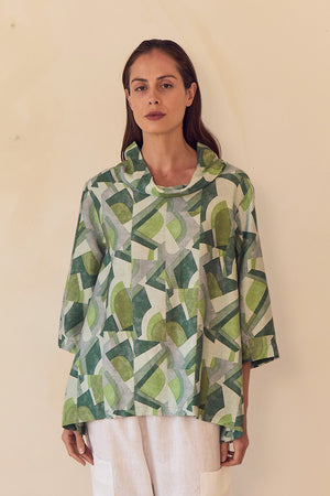 HIGH NECK PRINT TOP