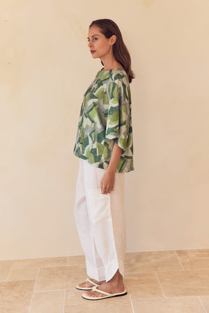 WIDE SLEEVE PRINT TOP
