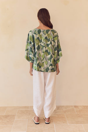 WIDE SLEEVE PRINT TOP