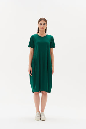 SHORT SLEEVE DIAGONAL SEAM DRESS