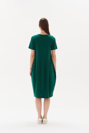SHORT SLEEVE DIAGONAL SEAM DRESS