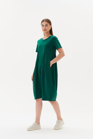 SHORT SLEEVE DIAGONAL SEAM DRESS
