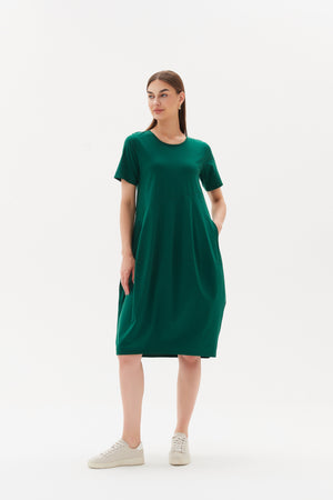 SHORT SLEEVE DIAGONAL SEAM DRESS
