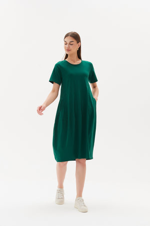 SHORT SLEEVE DIAGONAL SEAM DRESS