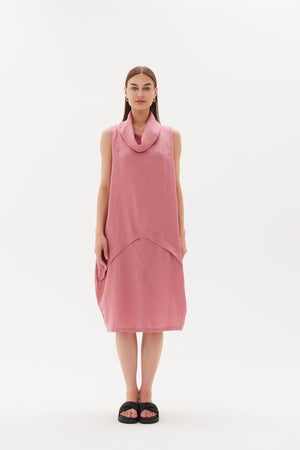 SLEEVELESS COWL NECK DRESS