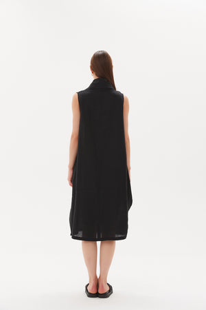 SLEEVELESS COWL NECK DRESS