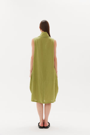 SLEEVELESS COWL NECK DRESS