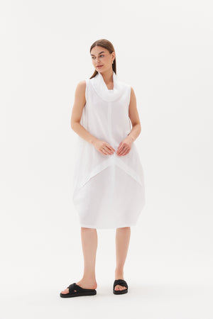 SLEEVELESS COWL NECK DRESS