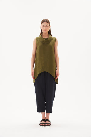 COWL NECK SLEEVELESS TUNIC