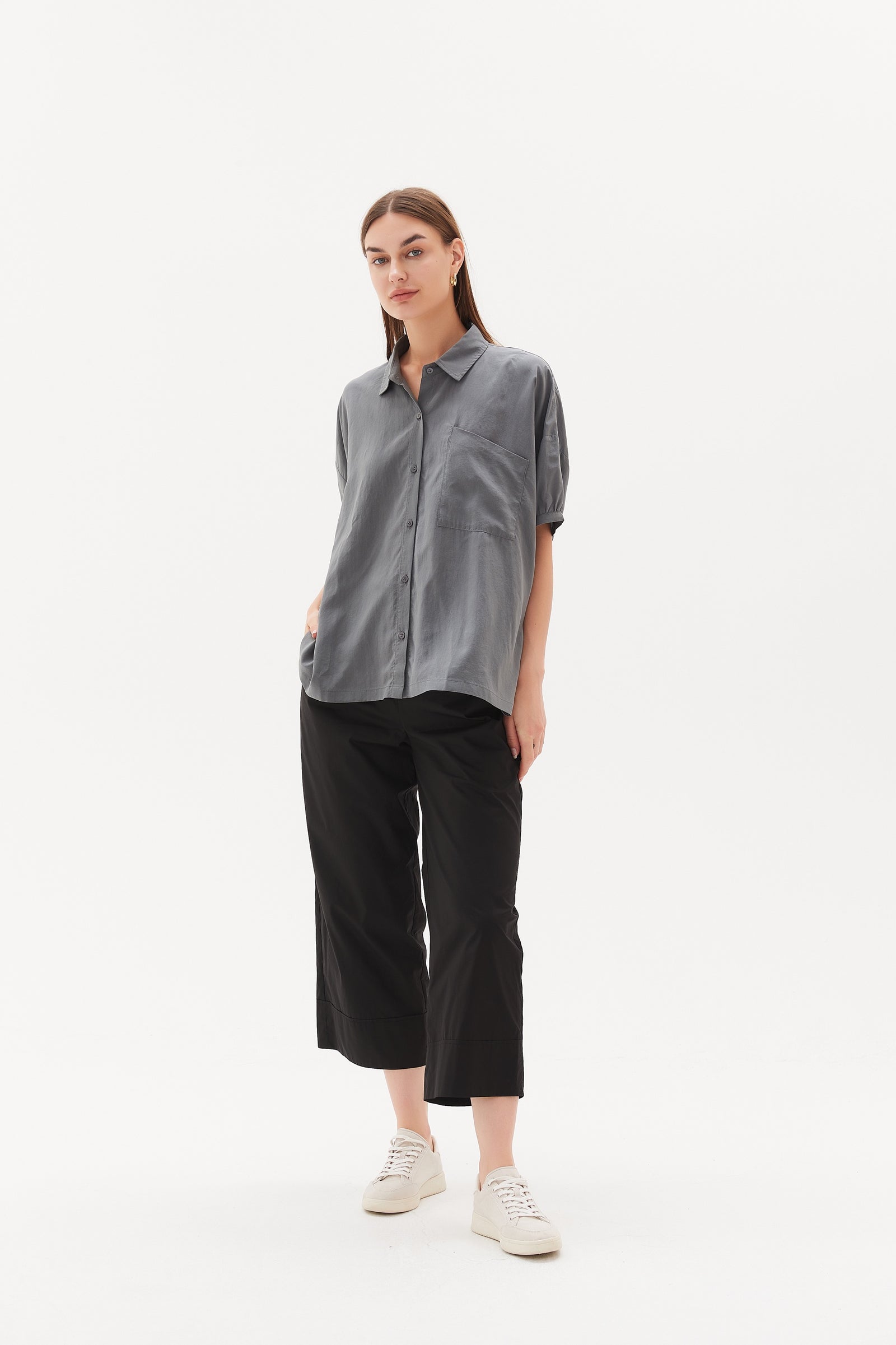 GATHERED CUFF SHIRT