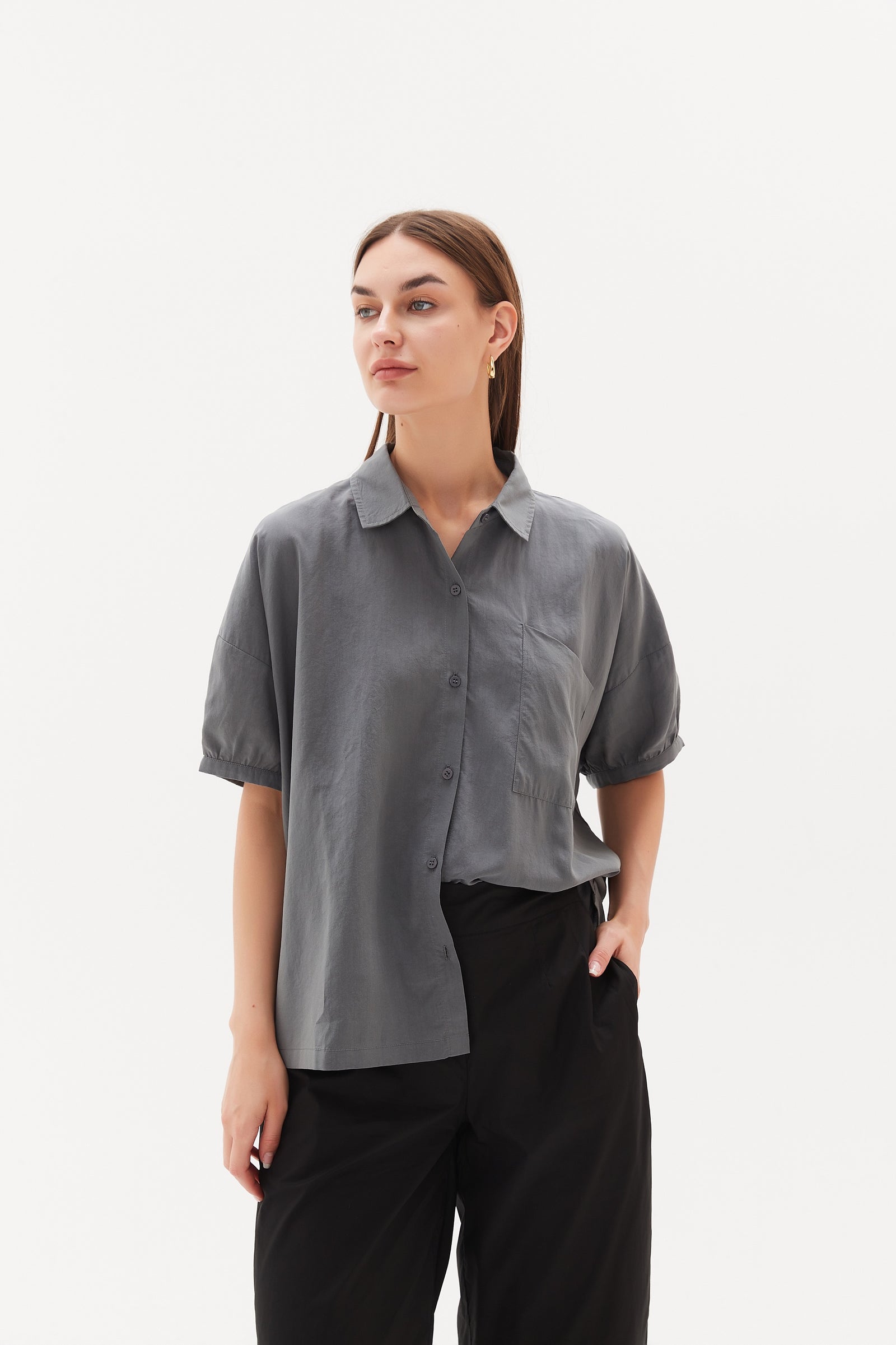 GATHERED CUFF SHIRT