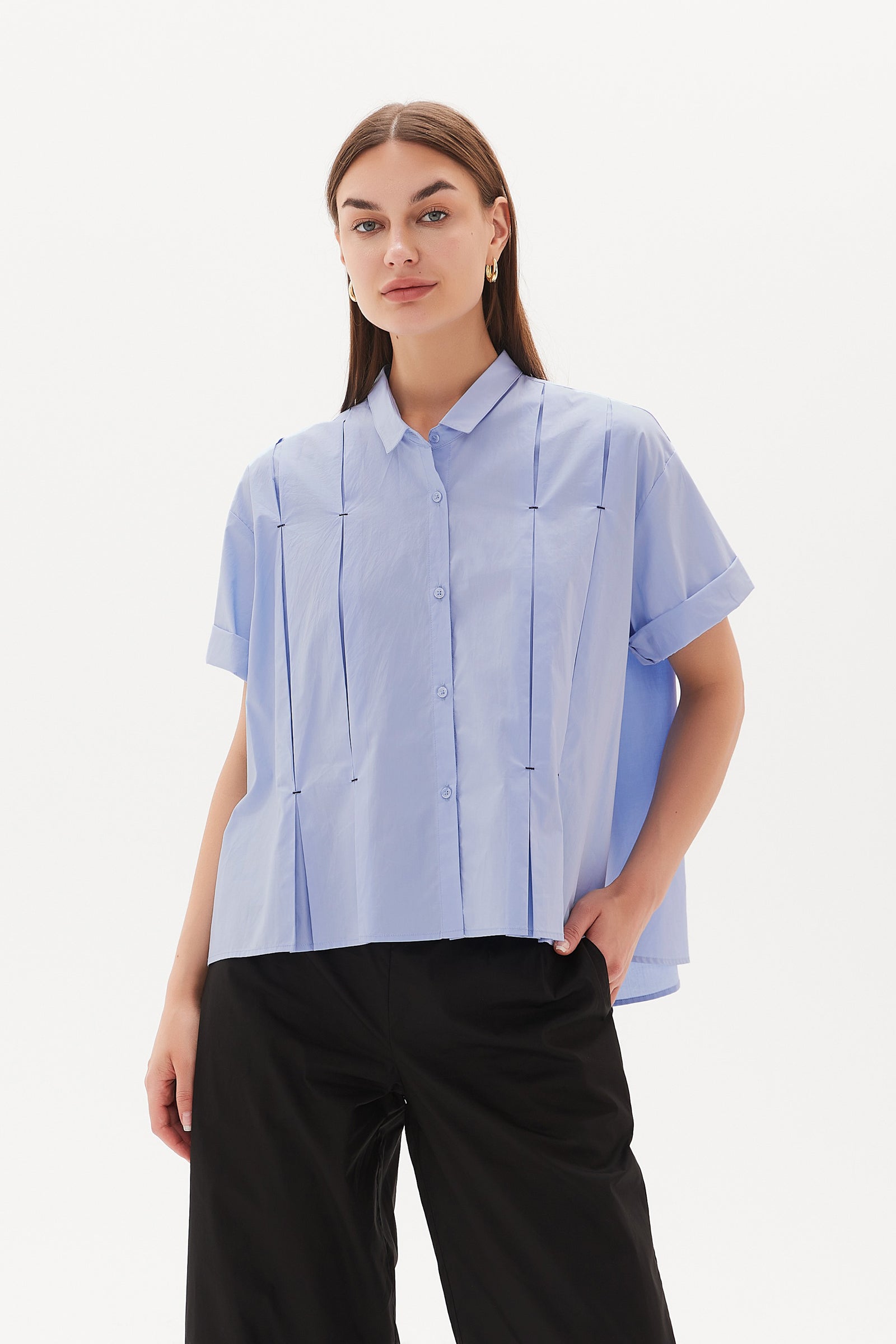 INVERTED PLEAT DETAIL SHIRT