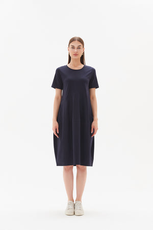 SHORT SLEEVE DIAGONAL SEAM DRESS
