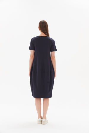 SHORT SLEEVE DIAGONAL SEAM DRESS