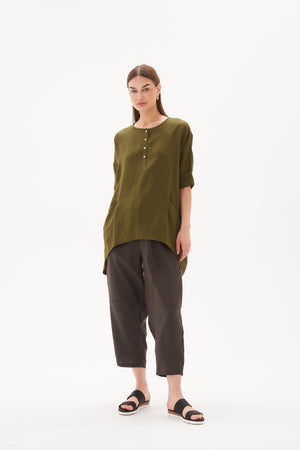 HALF PLACKET RELAXED TOP