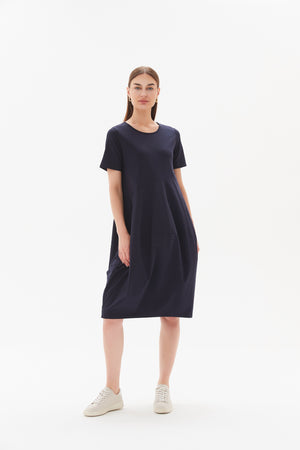 SHORT SLEEVE DIAGONAL SEAM DRESS