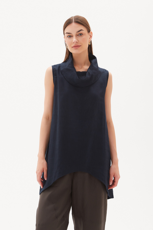 COWL NECK SLEEVELESS TUNIC