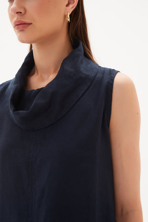 COWL NECK SLEEVELESS TUNIC