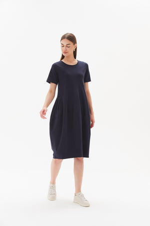 SHORT SLEEVE DIAGONAL SEAM DRESS