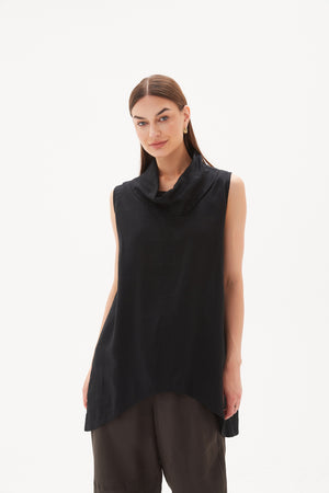 COWL NECK SLEEVELESS TUNIC