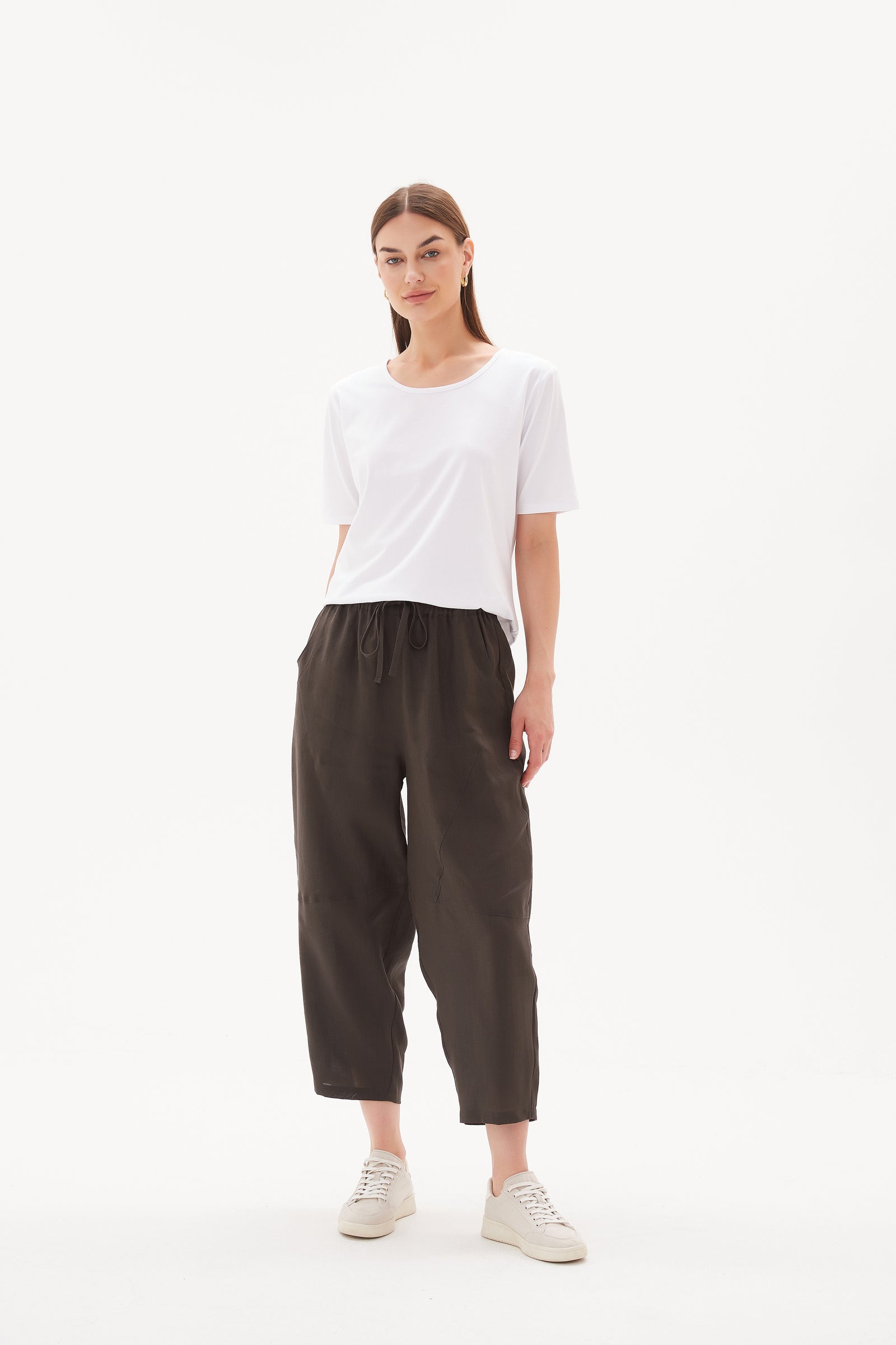 TIE FRONT LINEN JOGGER