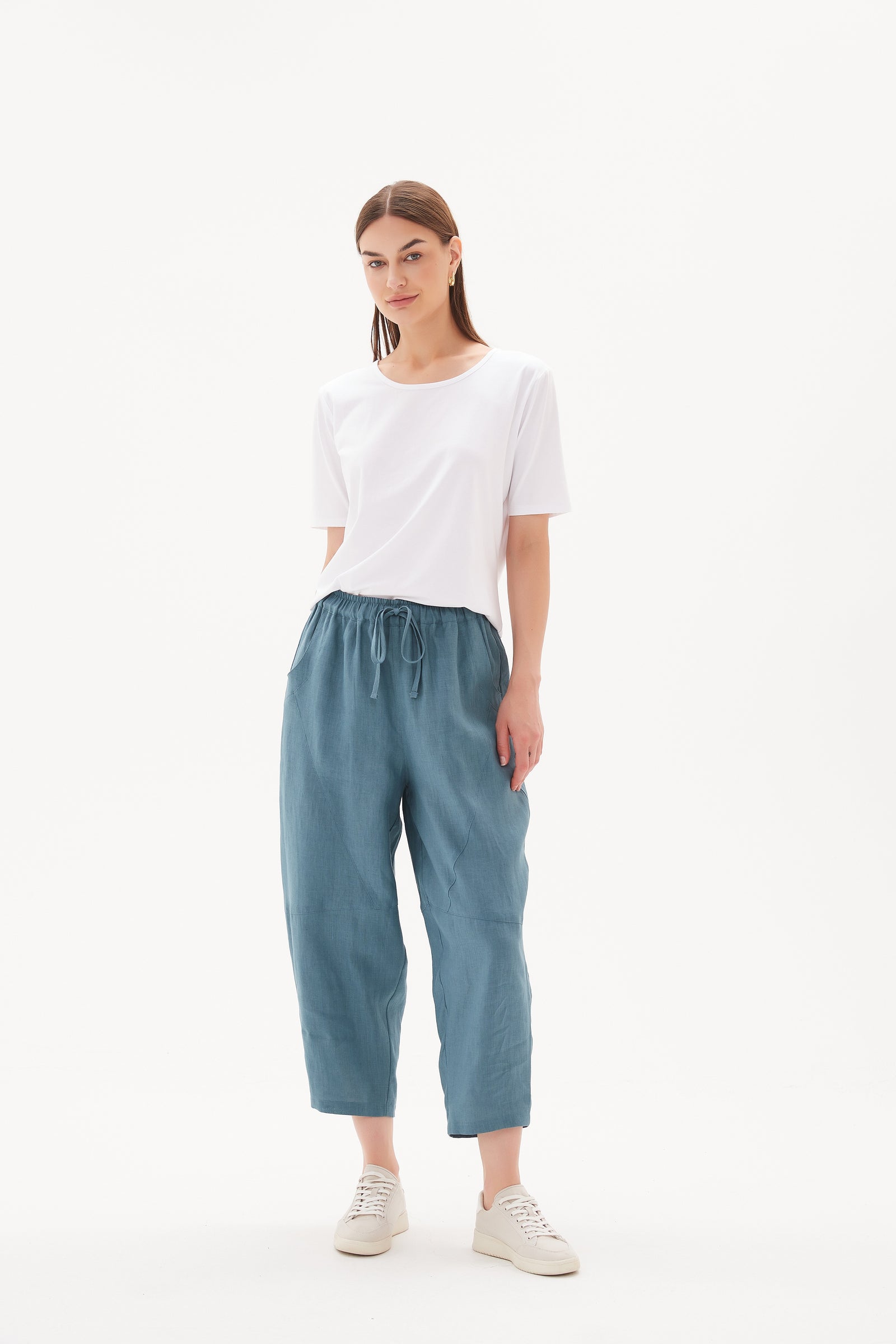 TIE FRONT LINEN JOGGER