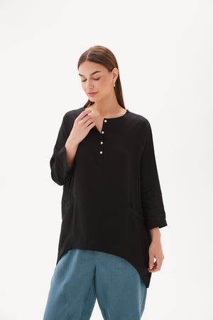 HALF PLACKET RELAXED TOP