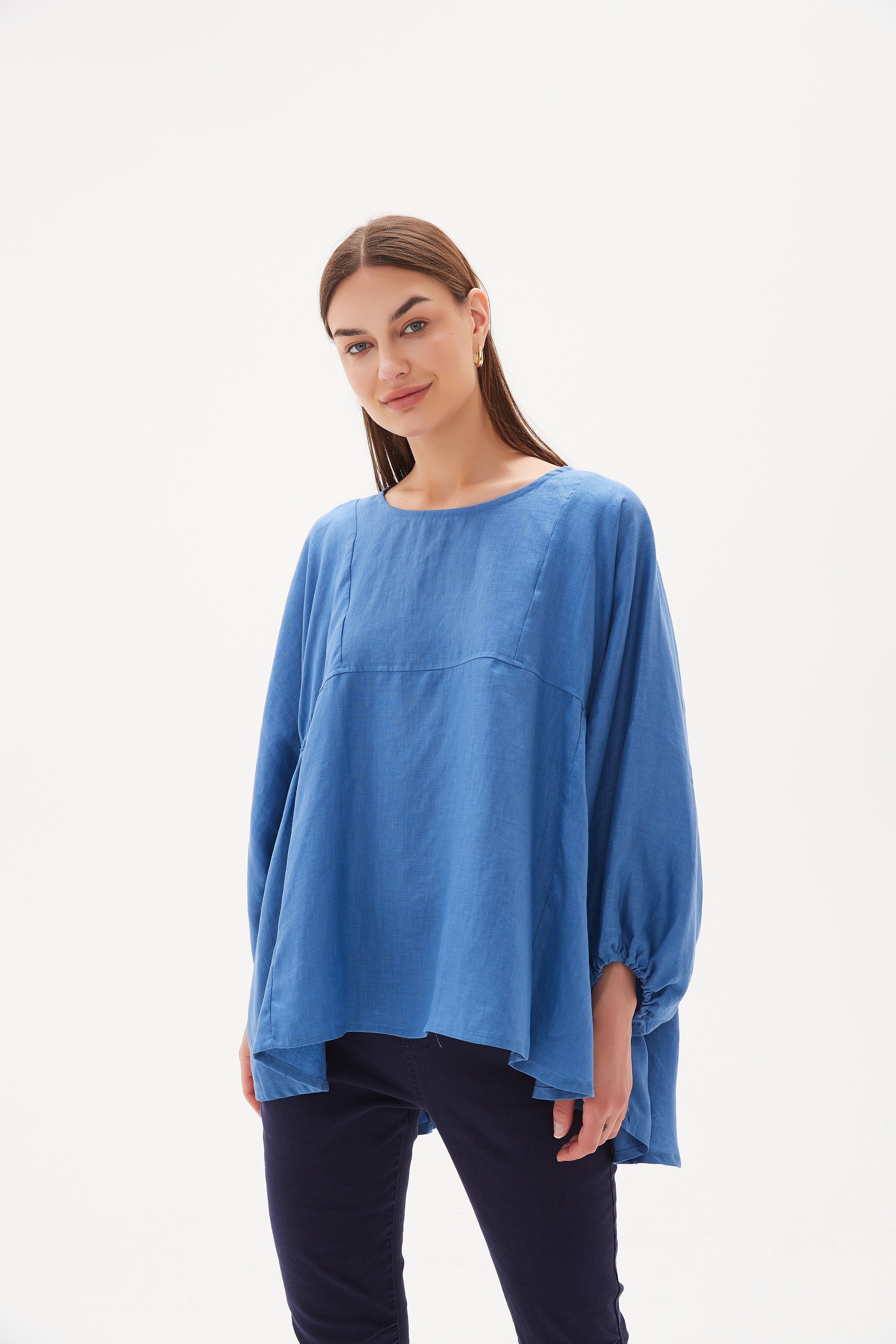 Elastic Gather Volume Blouse | Tirelli | Puff Sleeve Top - TIRELLI