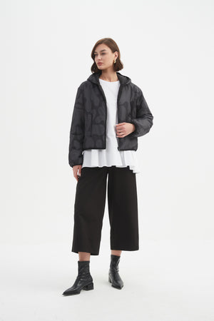 REVERSIBLE PRINT PUFFER JACKET