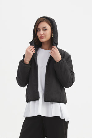 REVERSIBLE PRINT PUFFER JACKET