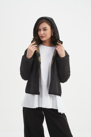 REVERSIBLE PRINT PUFFER JACKET