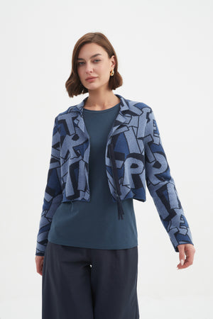 LETTERBLOCK ZIP CARDIGAN